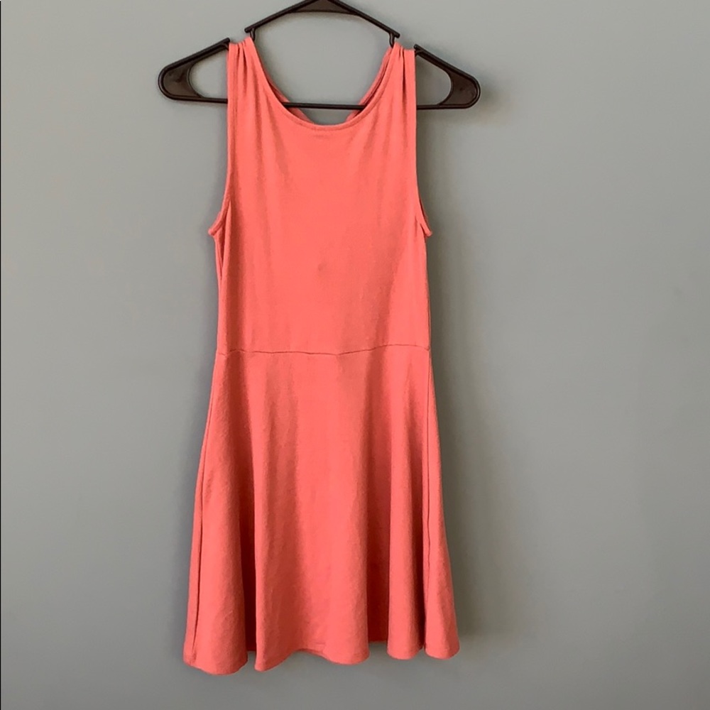 Salmon tie back dress